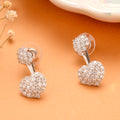 Trendy Stone Heart Hanging Silver Stud