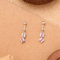 Square Dangle Pink Stone Silver Koppu