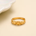 Elegant Wave Engraved Gold Ring