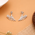 Sparkle Burst Wings Silver Earrings