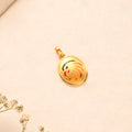 Oval Shape Eagle Head Golden Pendant