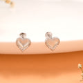 Classic Heart Shape Pearl Stone Stud
