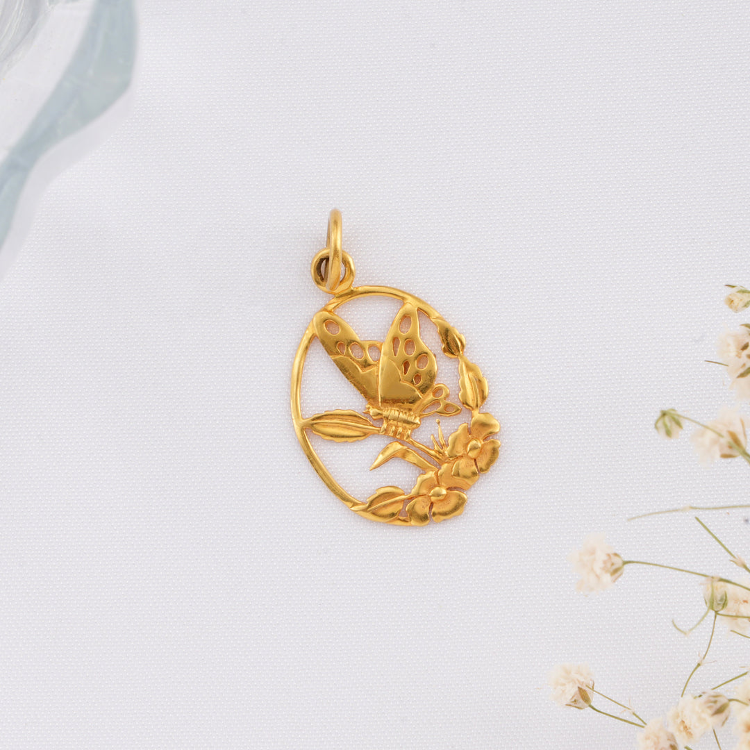 Unique Butterfly Gold Pendant