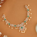 Pearl Drop with Emerald Swarovski Necklace