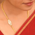 Modern White Stone Silver Mugappu Chain