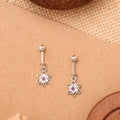 Charming Flower Drop Pattern Silver Koppu