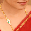 Graceful Silver White Stone Mugappu Chain