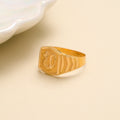 Engraved Bird Design Gold Ring