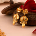 Floral and Raindrop Gold Earrings