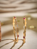Oval Ruby Petal and White Bangle