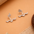 Trendy Zig Zag Silver Earrings