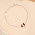 Red Bow Cartoon Girl Baby Silver Bracelet