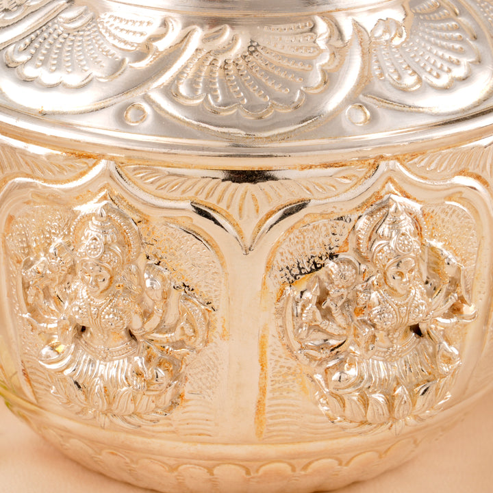 Temple Inspired Silver Lakshmi Chombu