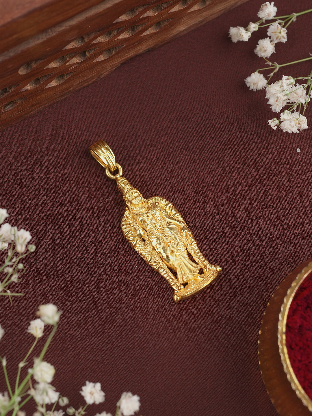 Traditional Meenakshi Temple Gold Pendant