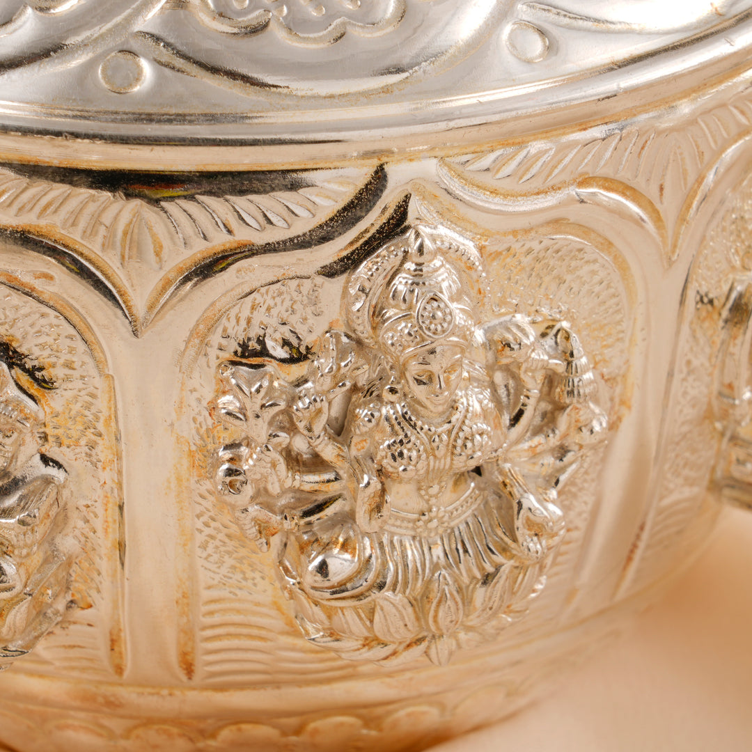 Temple Inspired Silver Lakshmi Chombu