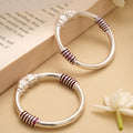 Bold Swirl Yazhi Pattern Silver Baby Kappu