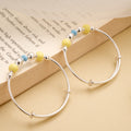 Shining Multi Beads Silver Adjustable Bangle