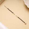 Cute Heart Black Beads Golden Bracelet