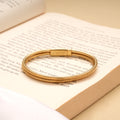 Classic Layered Twisted Design Golden Magnetic Bracelet
