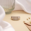 Panel Design Silver Band Men’s Ring