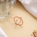 Regal Criss Cross Silver Rose Golden Ring