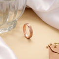 Bold Band Pattern Silver Rose Golden Ring