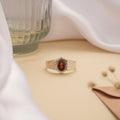 Classic Brown Stone Men’s Silver Ring