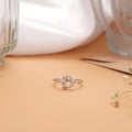 Tiny Charm Moon Triple Star Silver Ring