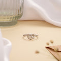 Charming Intertwined Double Heart Design Silver Ring