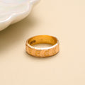 Geometric Dot Engraved Gold Band Ring