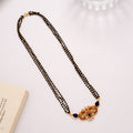 Antique Peacock Blue Stone Mangal Sutra Golden Chain