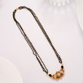 Floral Peacock with Blue Stone Mangal Sutra Golden Chain