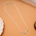 Elegant Hexagon Shape Beaded Silver Chain