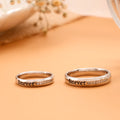 Engraving Forever with Stone Silver Couple Ring