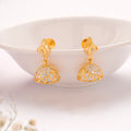 Gorgeous Leaf Design Golden Jhumkas