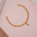 Minimal Floral Casting Leaves Gold Necklace