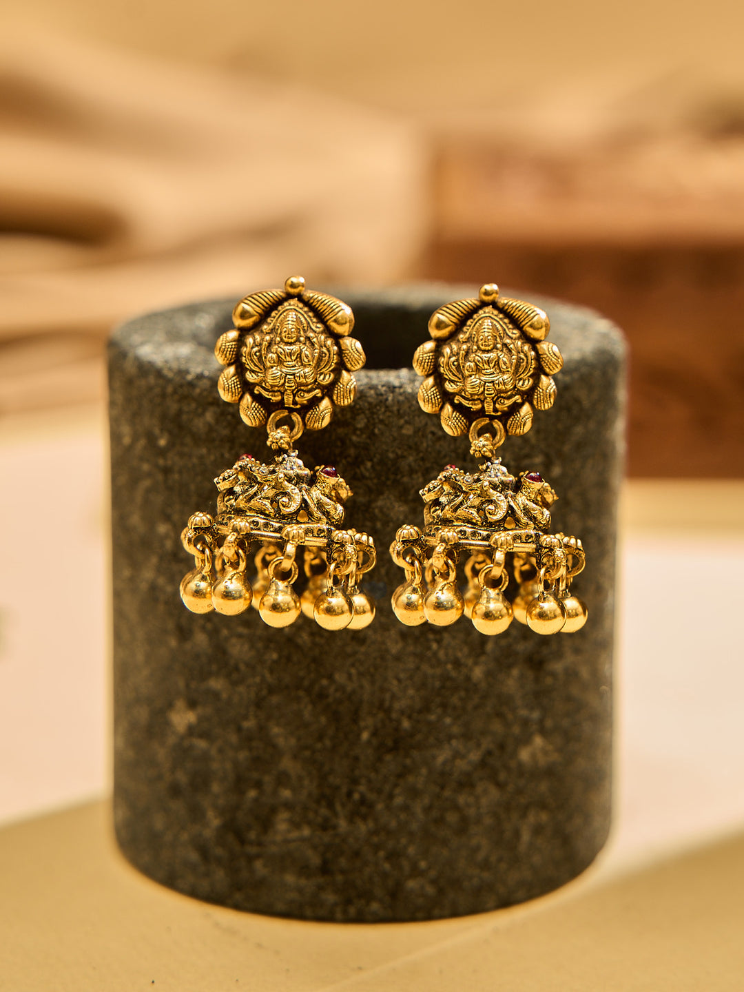 Ethereal Antique Lakshmi Jhumka