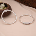 Premium Diamond Design Enamel Silver Baby Bangle