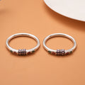 Sleek Square Enamel Design Silver Bangles