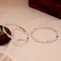 Classic Curve Design Silver Bangle Kappu