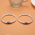 Twin Color Enamel Design Silver Bangles