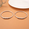 Sleek Tear Drop Enamel Design Silver Bangles
