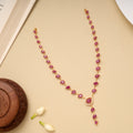 Minimal Ruby Tear Drop Gold Necklace