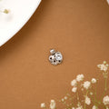 Apple Center White Stone Silver Pendant