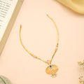 Elegant Blue Stone with Pot Design Gold Necklace