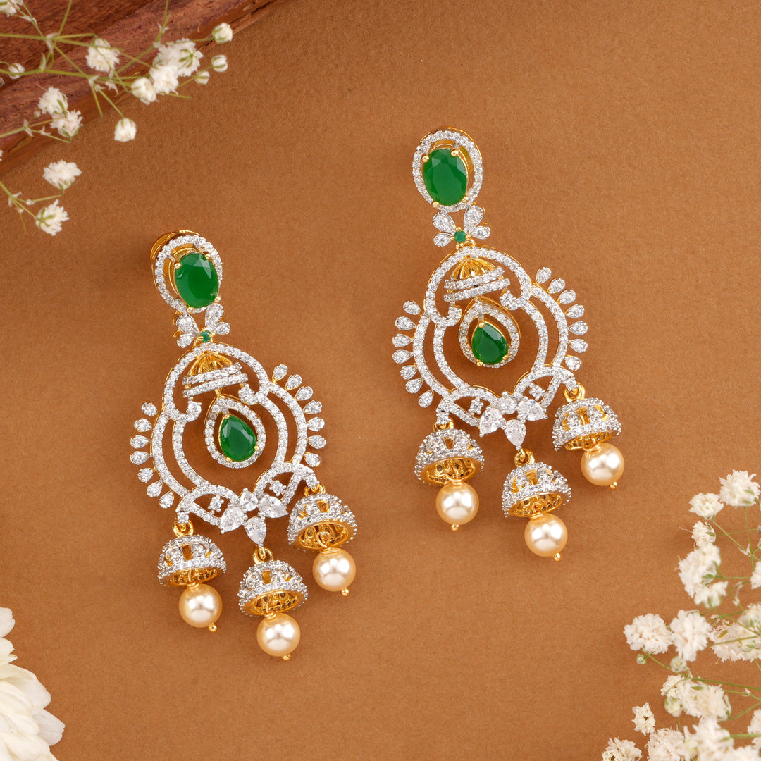 Emerald Bell Drop Swarovski Earrings