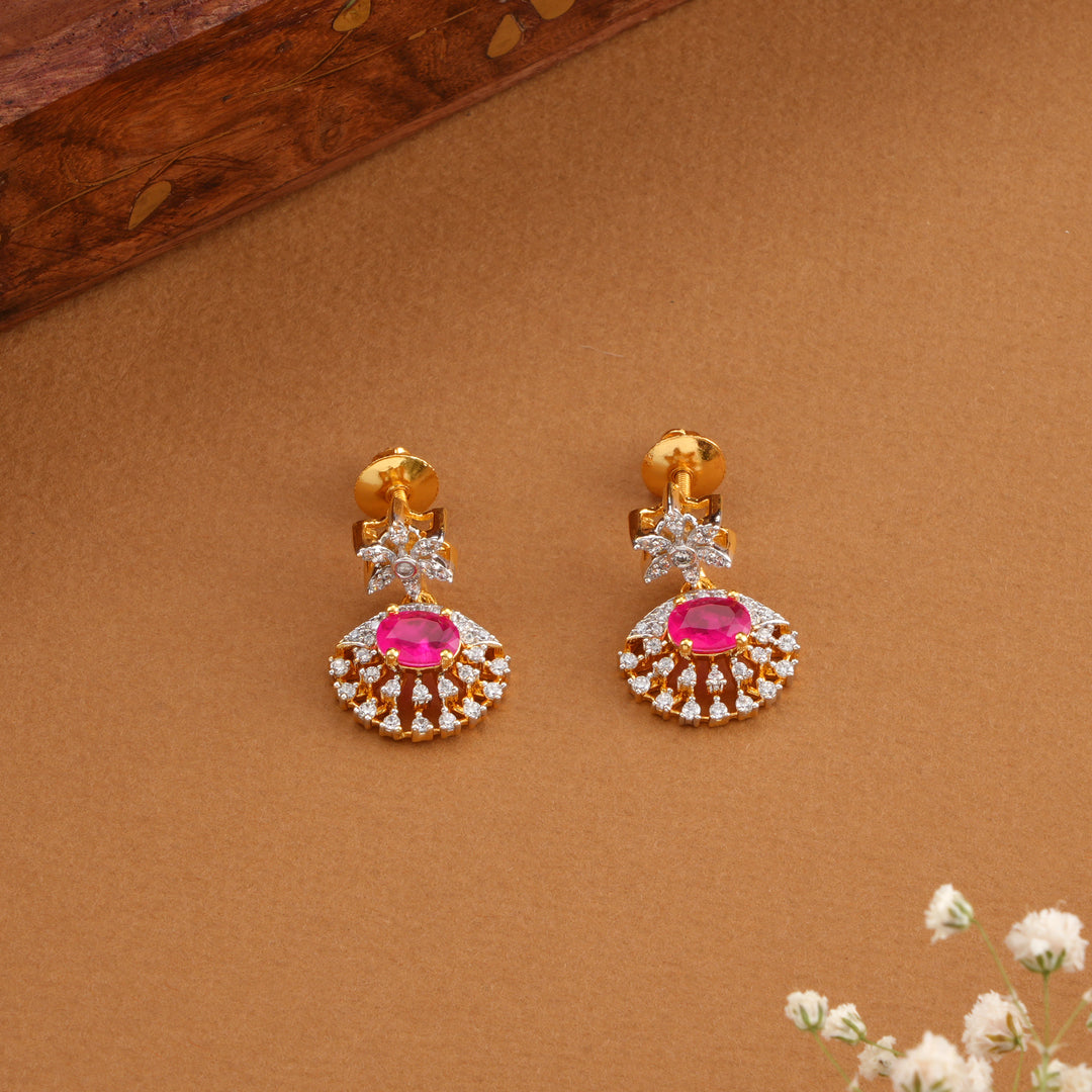 Swarovski Ruby Floral Raindrops Earrings