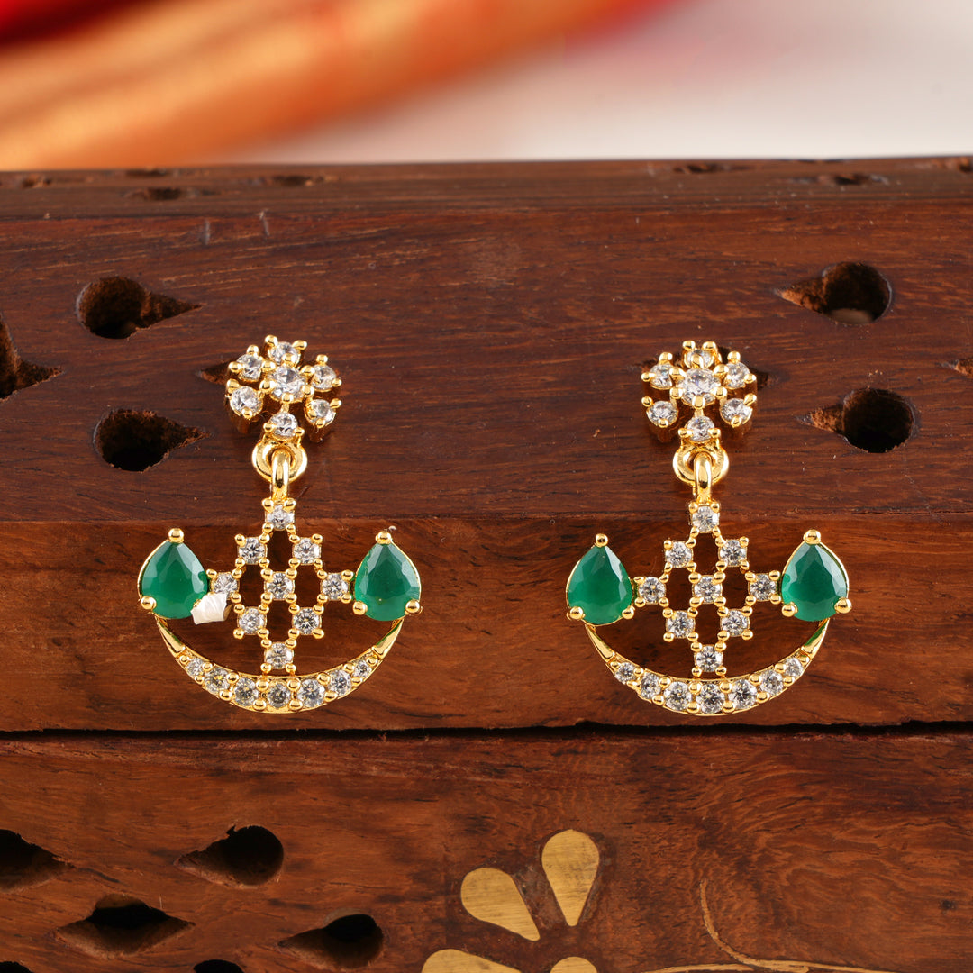 Anchor Emerald Swarovski Earrings