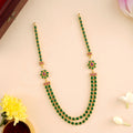 Radiant Emerald Floral Two-Layer Necklace