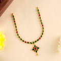 Emerald Ruby with Single Drop Layer Necklace